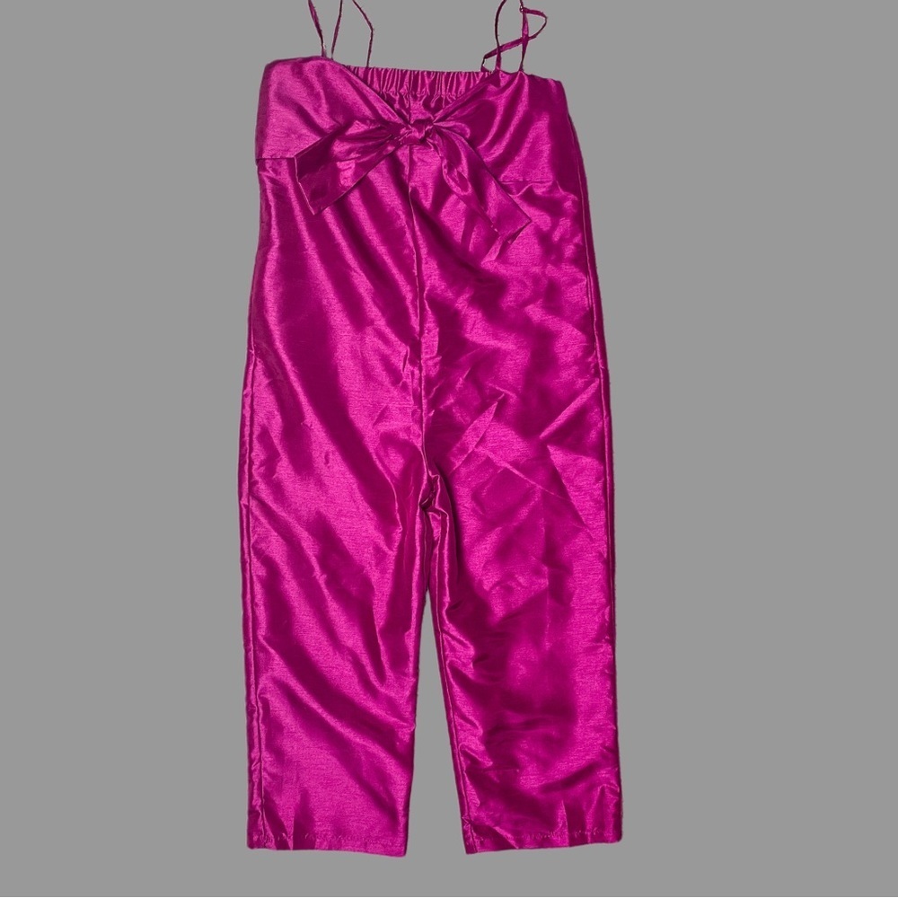 💛 S 💛 NWT Anthro Hutch Jumpsuit Bow Adjustable Satin Formal Party Wedding